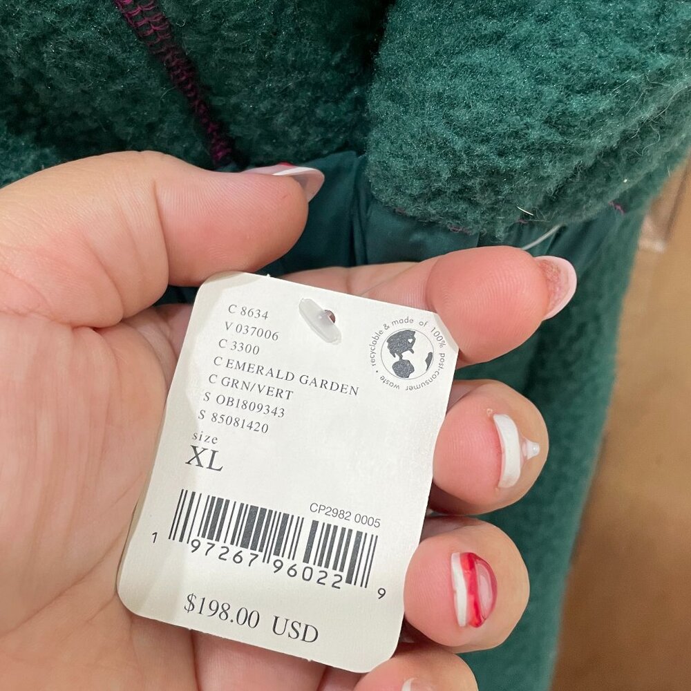 Free People Teal Green Fleece Jumpsuit with Magenta Lining - Picture 4 of 4